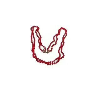 Vintage two strand Necklace marked "Made in Hong Kong"